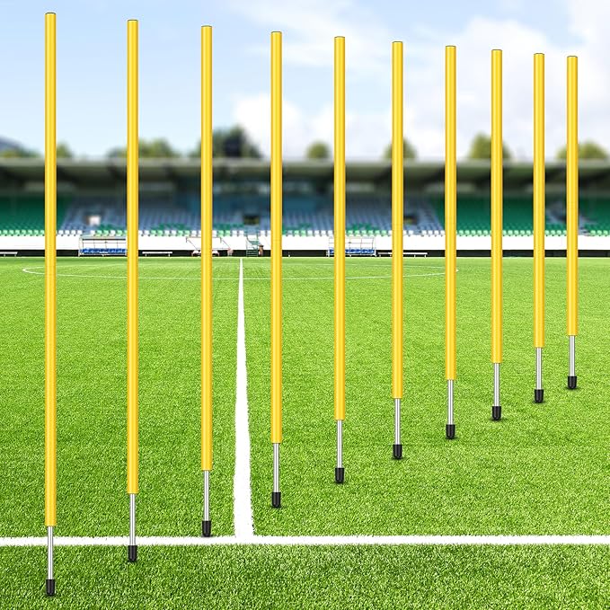 Blulu 5/10/30pcs Training Agility Poles 5ft Adjustable Soccer Training Poles Soccer Sticks Agility Equipment for Football Sport Football Speed