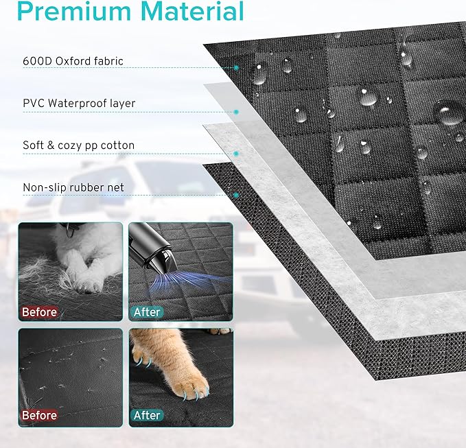 Dog Car Seat Cover Compatible with Honda CRV CR-V Toyota RAV4 Back Seat, Pet Bench Backseat Covers with Non-Slip Backing for Small-Mid Sized SUVS and Sedans