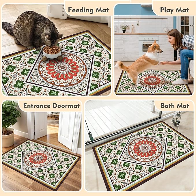 Extra Large Cat Litter Mat 30"x24",Heavy-Duty Litter Rug Catcher with Deep Textured Surface,Non-Slip Kitty Litter Mat Waterproof & Easy Clean, Ideal for Multiple Cats