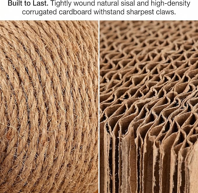 Toddmomy Cat Scratcher Ball Cat Scratching Toy Inclined Scratch Board Sisal Rope Ball for Indoor Kittens Interactive Pet Toys