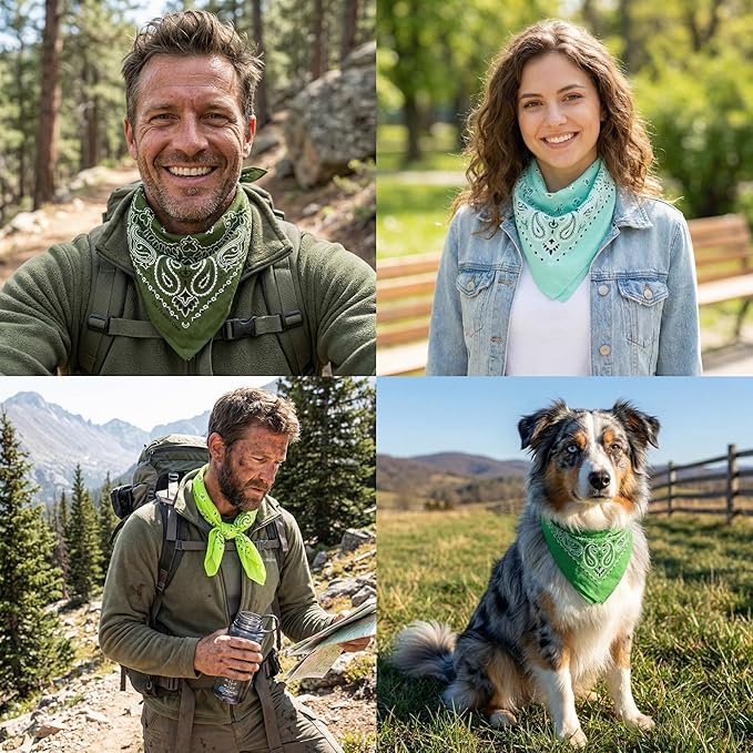 The Peacock Crew Premium Soft Cotton Bandanas Pack for Men and Women Paisley 22 x 22 inches