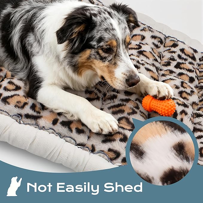 Backseat Dog Bed Mat for Car, Dog Car Seat Cover for Back Seat, Pet Car Blanket Soft and Comfortable, Bottom Non-Slip, Washable Travel Pet Mat for Cars Trucks and SUVs (Leopard Print, 53" x 24")