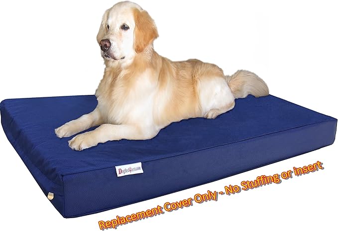 Dogbed4less Jumbo 1680 Nylon Heavy Duty Dog Pet Bed External Zipper Duvet Cover - Replacement Cover only, 55X47X4 Inches, Navy Blue