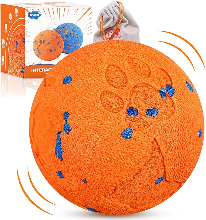 Interactive Dog Ball Toys for Medium & Large Dogs,Self-Moving, Auto-Vibrating,Bouncing Smart Dog Ball That Moves on It's Own Keep Them Busy,3.1″ Chew-Resistant E-TPU,IPX7 Waterproof (Include Gift Bag)