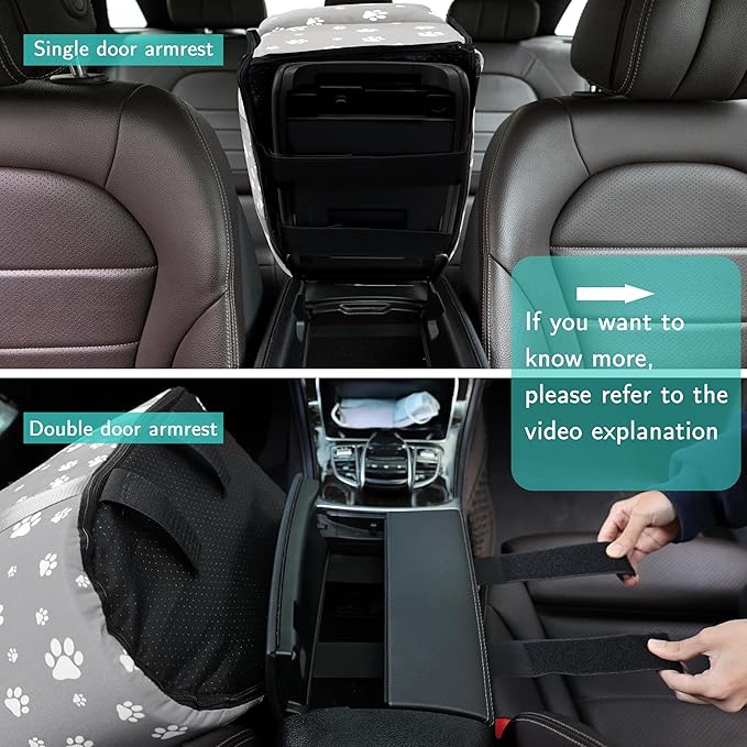 Center Console Dog Car Booster Seat for Small Dogs 0-15 lbs - Grey Pet Travel Carrier Safety Leash, Detachable Seat Belt & Storage Pockets