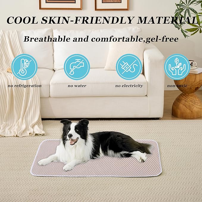 MICROCOSMOS Pet Cooling Mat & Sleeping Pad- Breathable Bubble Surface, EZ Clean. Keep Cooling for Pets, Kids and Adults in Summer.(Brown, 40" x 28")