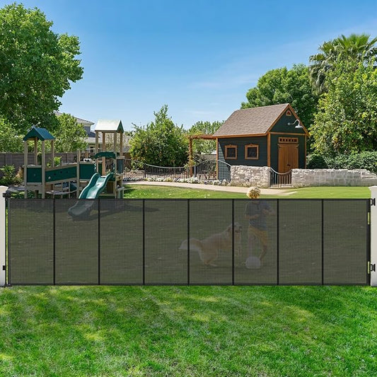 275" Extra Long Baby Gate Retractable Dog Gate, 23ft Retractable Baby Gates Extra Wide Driveway Gate, Reinforced 48" Extra Tall Pet Gate Outdoor Retractable Fence, Garage Gate Wide Dog Gate, Black