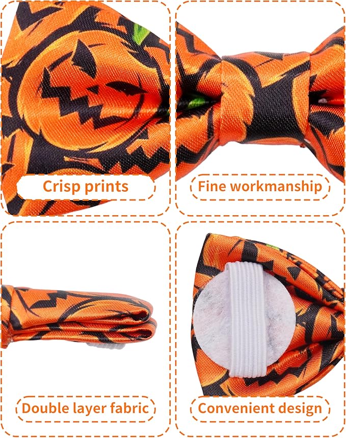 PET SHOW 10 Pack Holiday Big Dog Bow Ties for Large Medium Dogs Alpaca Sliding Collar Attachments Festival Bowties Fall Winter Bowknots Birthday Party Pet Grooming Accessories(Large)