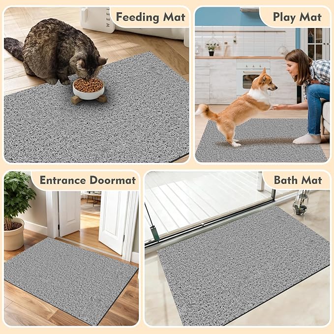 Jumbo Cat Litter Mat Catcher 35"x24" | Ultra-Absorbent Litter Box Rug with PVC Mesh | Non-Slip Cat Rug for litter box, Washable Kitty Litter Mat For Indoor,Garden