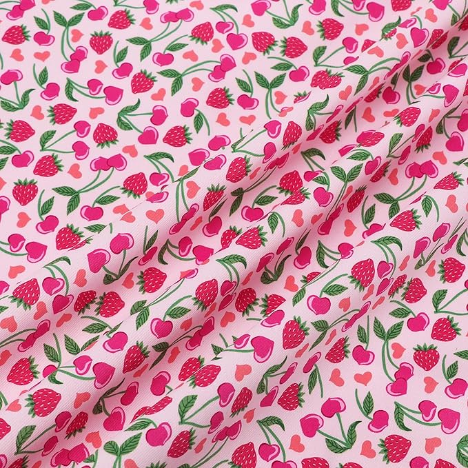 ARING PET Girl Dog Bandanas, Cute Summer Strawbery Cherry Pet Bandana Scarf Triangle Bib for Small Medium Large Female Dogs Cats, Puppy Kerchief for Daily Wear Walks Party Photos-L