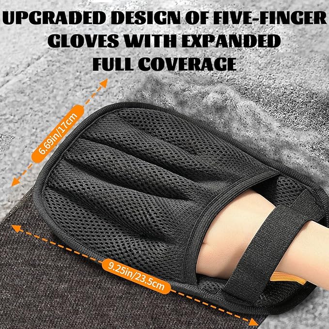 Pet Hair Removal Gloves, Pet Grooming Gloves, 2PCS Newly Upgraded Reusable Electrostatic, Gentle for Dogs & Cats Pet Hair Remover for Furniture, Carpet, Car Seat, Clothes (3PCS)