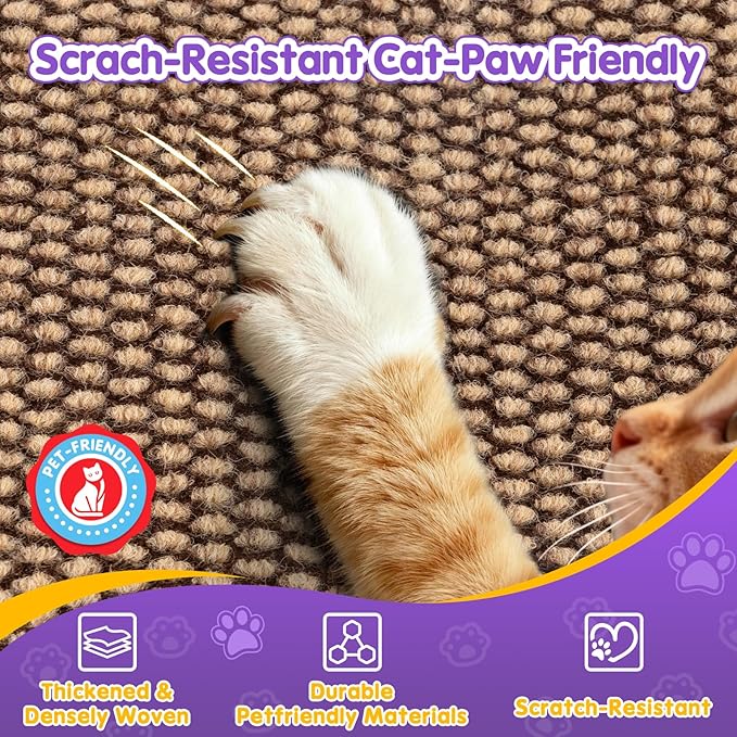 Wall Cat Scratcher for Indoor Cats,23.6x11.8”Corner Cat Scratcher,Cat Scratch Pad Furniture Protector for Door & Wall,Couch, Durable Cat Scratching Board Easy Mount(Deep Brown, 23.6”x11.8”)