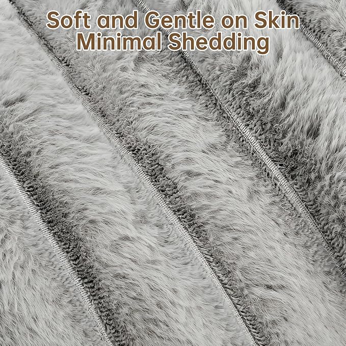 Donut Dog and Cat Bed, Luxurious Comfortable Faux Rabbit Fur Pet Beds, Round Anti-Anxiety Calming Puppy Kitten Bed with Anti-Slip Bottom for Small Medium Dogs & Cats(20", Grey)