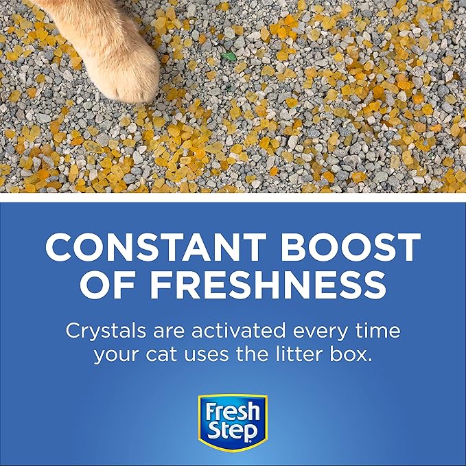 Fresh Step Cat Litter Crystals Deodorizer Summer Breeze Scent Non-Toxic Odor Neutralizing Crystals 15 OZ 3 Pack Litter Box Freshness