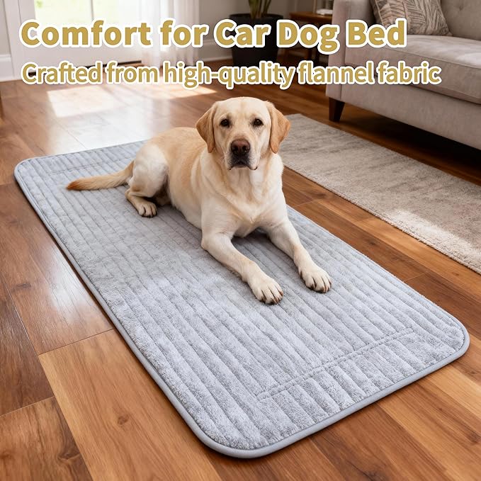 Backseat Dog Bed for Car Back Seat, Dog Mat for Car Backseat Pet Bed Mat, Non-Slip Travel Pet Mat, Fit for Backseat Extenders and Trucks Suvs (Grey, 27.5x55 Inch)