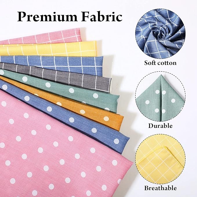SATINIOR 8 Pieces Dog Bandanas Plaid Dots Spring Dog Bandana Triangle Scarf Soft Washable Adjustable Pet Bib Accessories for Small Medium Large Cats Pets