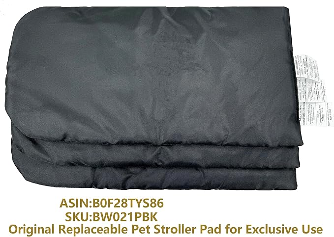 ROODO Pet Stroller Mat,Dog Stroller Cushion,Inner Pad for Exclusive Use,Original,Replaceable,Easy to Clean,Set of 3 pc(Black)
