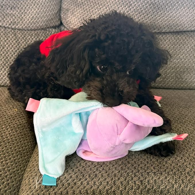 SPOT Soothers Lil Plush Blanket Dog Toy - 10in Soft Cuddle Blanket with Squeaker & Crinkle, Anxiety Relief & Sleep Aid for Small Dogs - 1 of 3 Animal Styles, Sent at Random