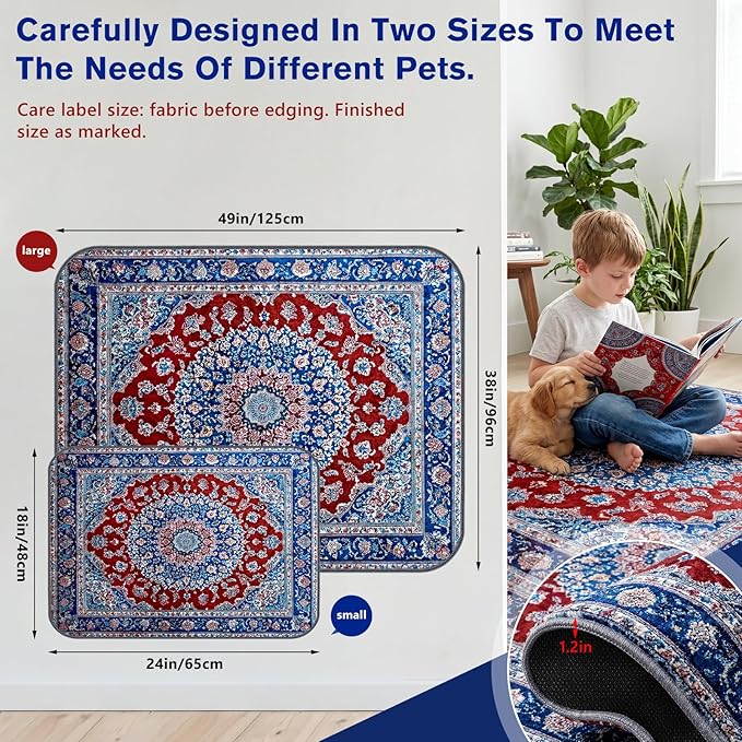 Washable Pee Pads for Dogs and Cats, 2 Pack Absorbent Thick Reusable Training Dog Pet Puppy Pads, Waterproof & Non-Slip Whelping Pads for Potty Training, Whelping, Playpen, Crate, Prevents Leakage