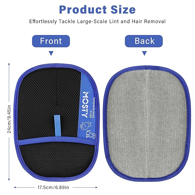 MOSTY Pet Hair Removal Glove | Reusable Cat & Dog Furaway Magic Glove for Sofa, Furniture, Couch, Carpet, Laundry, Car Seat | Double Sided Pet Deshedding Glove | Quick Cleaning Fur Remover Tool 1PCS