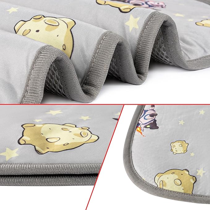NACOCO Summer Pet Cooling Mat - Cat Dog Cushion Pad Sleeping Cool Comfortable Soft for Pets Kids and Adults (Grey French Bulldog, S)