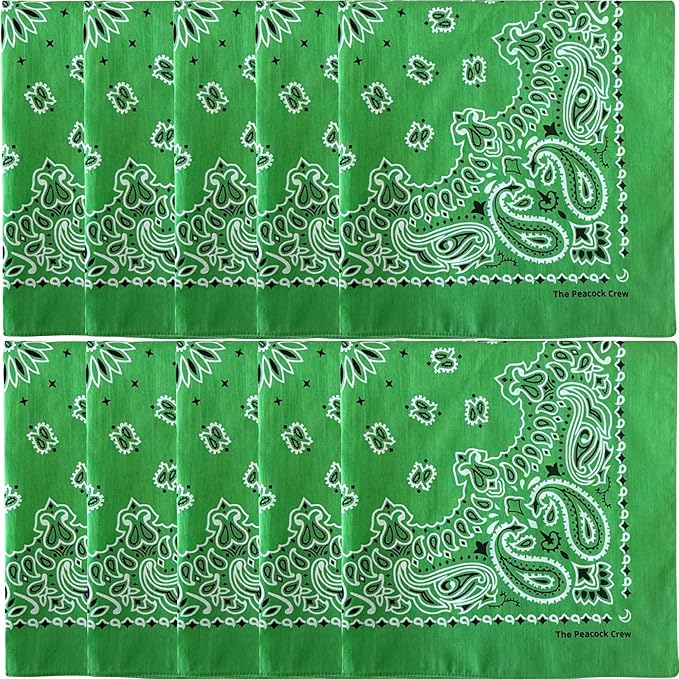 The Peacock Crew Premium Soft Cotton Bandanas Pack for Men and Women Paisley 22 x 22 inches
