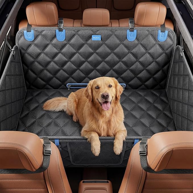 Rorhxia Dog Seat Cover for Backseat, [Ultimate Safe, Comfortable and Large Space] Waterproof 600D Heavy Duty Dog Car Hammock, Release Passenger Seats, Fits Sedan/SUV/Truck, Large Dog Friendly, L