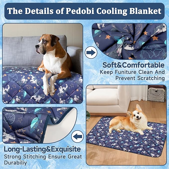 Premium Cooling Mat for Large Dogs - Washable Dog Cooling Throw Blanket，Durable Pet Mat for Cat, Soft Summer Blanket for Hot Weather, 28''x22''