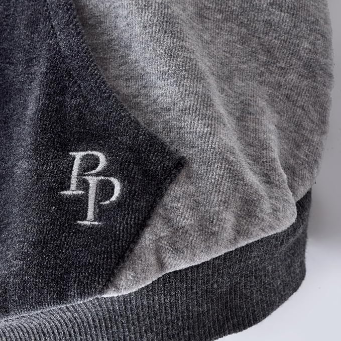 Pet Passion Cooper II Organic Cotton Velour Dog Hoodie Pet Coat for Small, Medium and Large Dogs, Heather Gray Color Block, XX-Small (4-7 lbs)