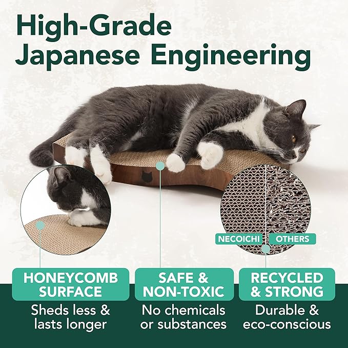 Reversible Wave Cat Scratcher for Indoor Cats - Cat Scratching Board, Horizontal Cat Scratch Pad Lounger with Reversible Usability and Extra Comfort for Lounge(2Pack, Dark Cherry)