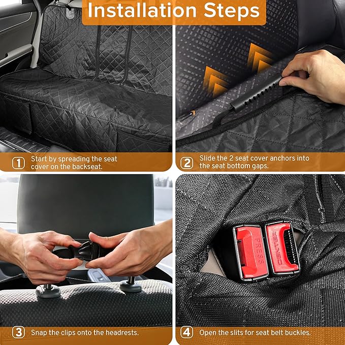 Dog Car Seat Cover for Back Seat Compatible with Hyundai Santa Fe Tucson Kona Accessories, Waterproof Non-Slip Pet Bench Backseat Covers 2026 New