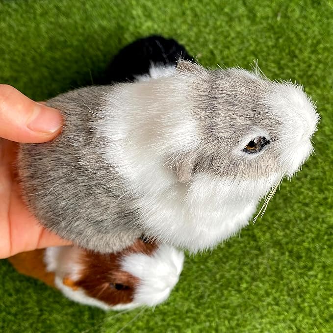 3 Pcs Assorted Color Realistic Hamster Figurines Plush Toys – Lifelike Guinea Pig Stuffed Animals, Home Decor, Kids Gift, Party Favors, Rodent Photo Props