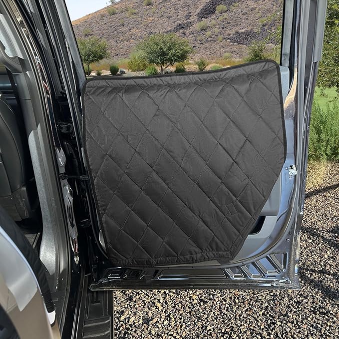 4Knines Car Door Protector for Dogs – Heavy-Duty Cover Shields Vehicle Interior from Scratches, Dirt & Drool – Waterproof Car Door Cover – Ideal for Pet Owners - XL (Black)