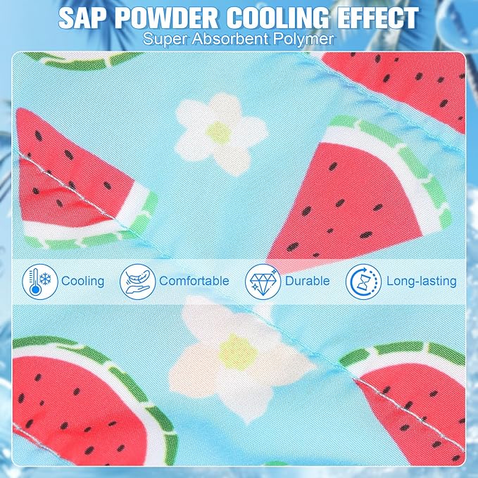 EXPAWLORER Dog Cooling Bandana - 2 Pack Instant Cool Chill Out Dog Scarf, Adjustable Summer Outdoor Ice Neck Cooler Vest, SAP Ice Crystal Powder Physical Cooling Pet Handkerchiefs, Fruits X-Large