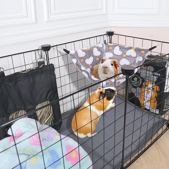 Pack of 2 Hanging Corner Hammock with Hooks for Rats, Squirrels, Sugar Gliders, Guinea Pigs, Hamsters and Other Small Animals. Perfect for Pet Critter Cages. S, HTCoffee+Purple