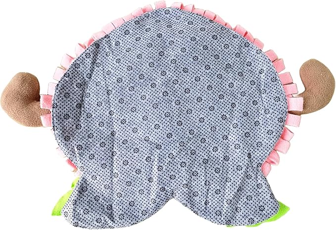 Dog Snuffle Mat Fleece Foraging Fruit Design Mats Small Animals Interactive Feeding Toy Anti Slip Slow Feeder Pet Treat Dispenser for Dogs Rabbits Guinea Pigs (Peach)