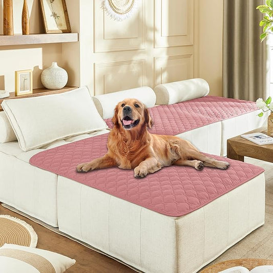 gogobunny 3X Stronger Waterproof Pet Blanket, Scratch Proof Furniture Protector for Dogs Cats, Reversible Cover 40x50 Inch, Dark Pink/Light Pink