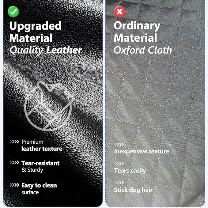 Btefd XL Truck Back Seat Extender for Dogs, Upgraded Anti-Scratch PU Leather, Dog Car Seat Cover for Back Seat with Hard Bottom, Pet Seat Covers for Trucks, Waterproof Dog Hammock for Crew Cab Truck