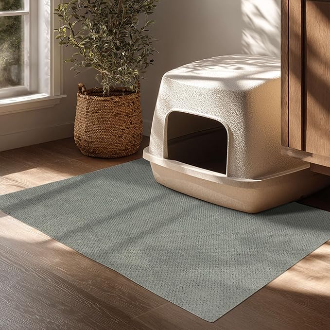 Mohawk Home Litter Box Moisture Barrier Mat Utility Solid Gray 2' X 3' Other Perfect for Kitchen, Living Room, Kids Room, Dining Room, Hallway, Office, Garage, Entryway, Bathroom, Laundry Room