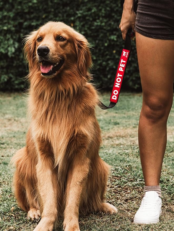Tuff Pupper Waterproof Leash Sleeve | Fits Any Standard Size 1 Inch Wide Leash | Dual Sided Message | Durable Neoprene & Silicone | Odor & Stink Proof | Easy Secure On & Off (2 Pack, Do Not Pet)