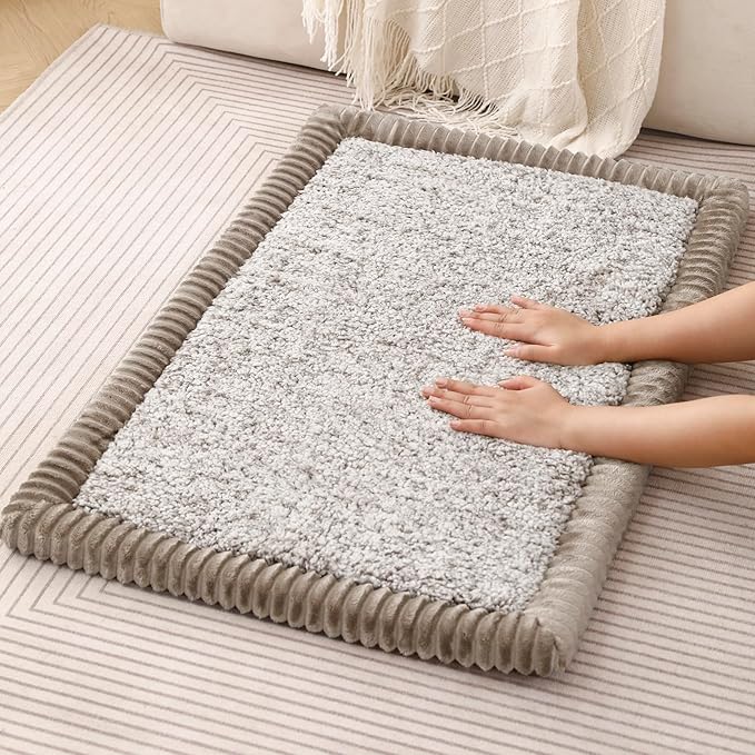 MINIDEAR Dog Crate Pad, Crate Bed Non-Skid Kennel Pad, Rubber Backing Memory Foam for Dog Bed Mat, Machine Washable Dog Bed for Crate, 19"x30"