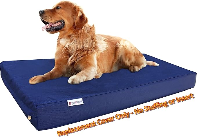 Dogbed4less XL 1680 Ballistic Heavy Duty Dog Pet Bed External Zipper Duvet Cover - Replacement Cover only, 40X35X4 Inches, Navy Blue