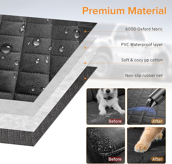 Dog Car Seat Cover for Back Seat Compatible with Hyundai Santa Fe Tucson Kona Accessories, Waterproof Non-Slip Pet Bench Backseat Covers 2026 New
