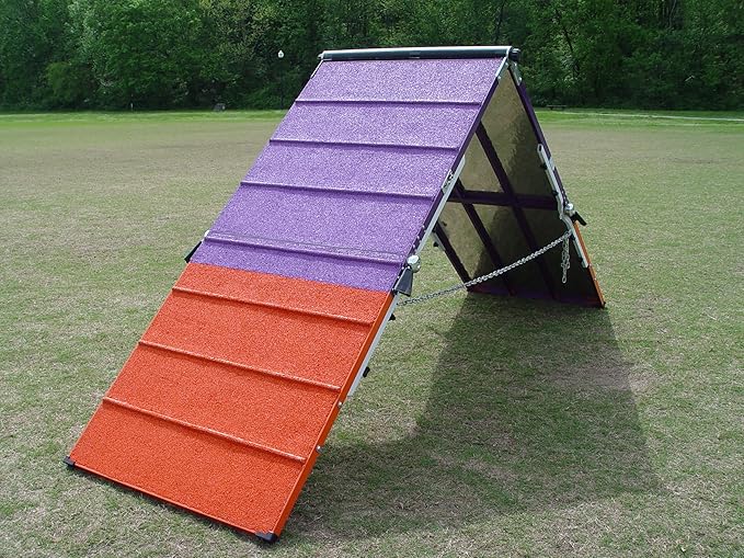 DogSport Rubber Surface Dog Agility A-Frame (7'), On-Wheel Interface is Ready, 7545RW-PU