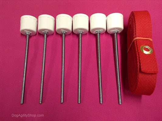 6 Weave Pole Spikes/Stakes and Red Pole Placer Combo