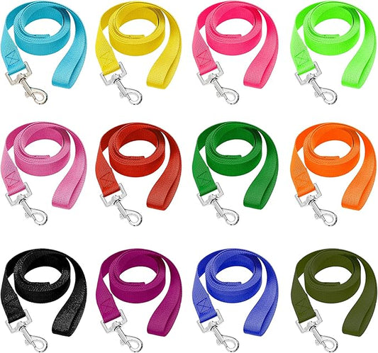 12 Pcs Dog Leashes for Small Medium Large Dogs, 6FT Lead Short Dog Leash with Swivel Hook for Walking, Training, Hiking, Rescues, Grooming, Shelter, Outdoor