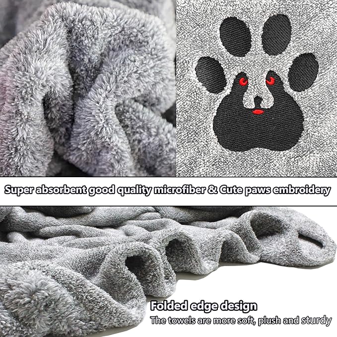 Dogvingpk Extra Large Dog Towel 1 Pack, Super Absorbent Soft Quick Drying Microfiber Pet Bath Towels for Large & Medium Dogs (XL-55" * 36", Brown)
