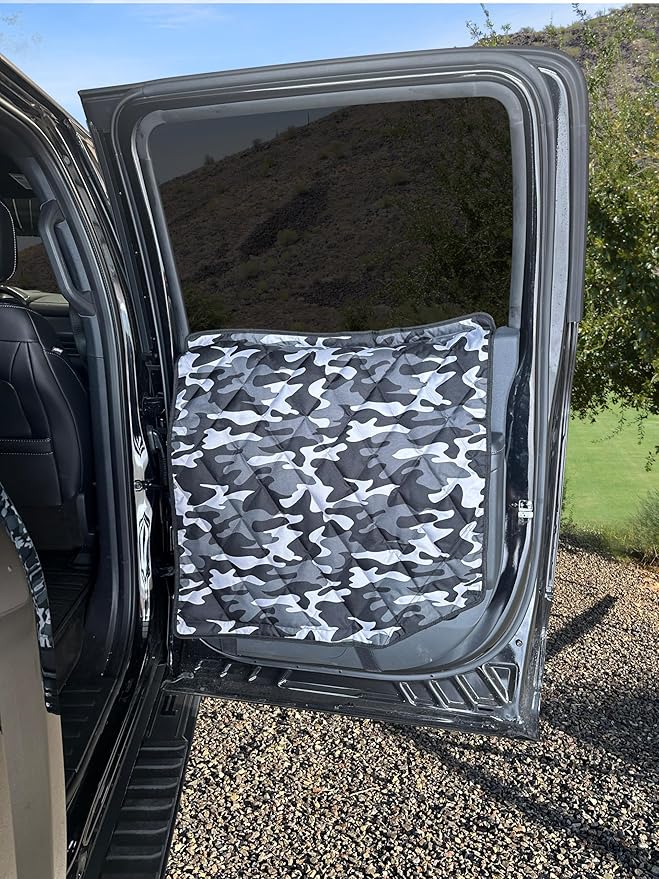 4Knines Car Door Protector for Dogs – Heavy-Duty Cover Shields Vehicle Interior from Scratches, Dirt & Drool – Waterproof Car Door Cover – Ideal for Pet Owners - XL (Camo)