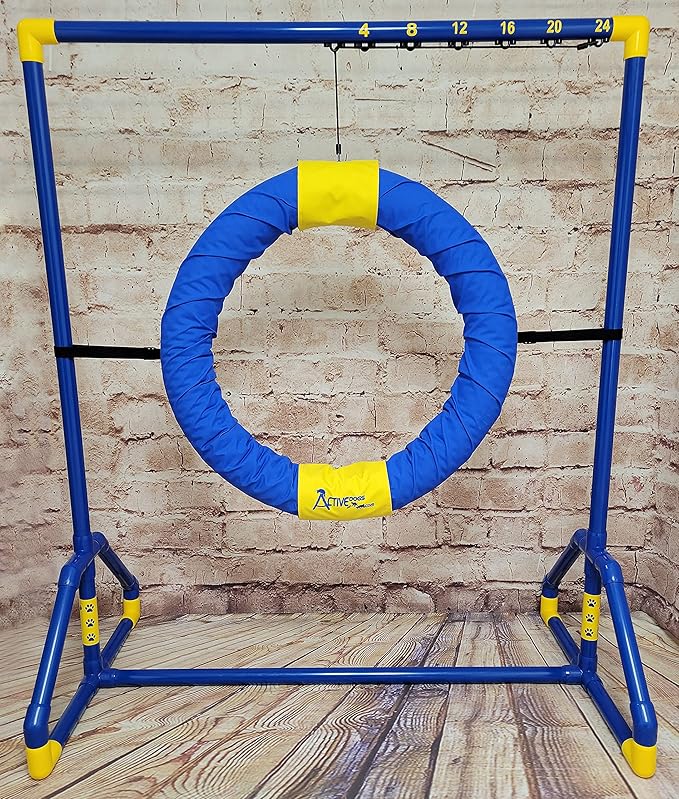 ActiveDogs Endurance Agility Agility Competition Tire Jump PVC Frame for Dog Agility Tunnel Equipment Indoor or Outdoor use (Standard Tire)