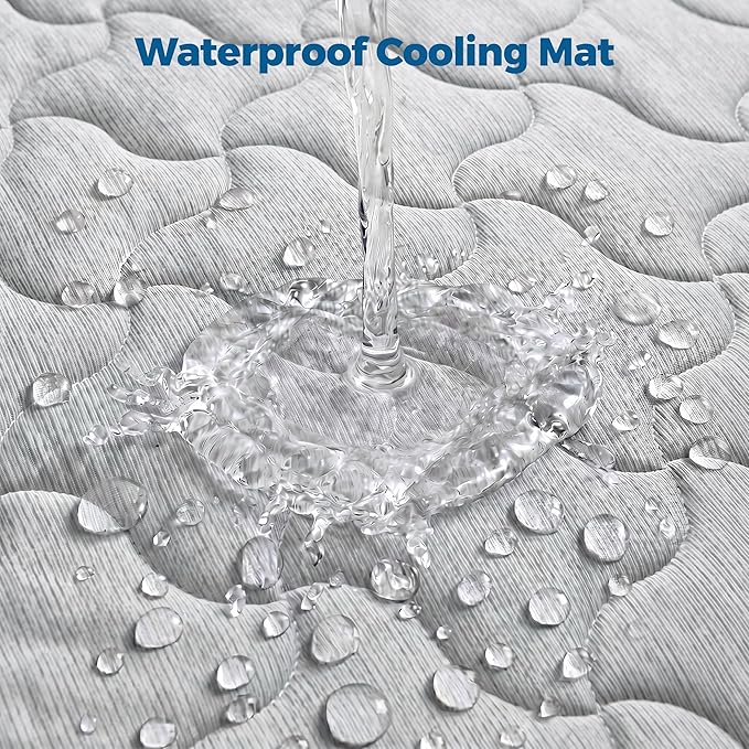 PPOLCA Waterproof Cooling Mat for XL Dogs - Q-MAX>0.5, Thin Memory Foam Kennel Dog Crate Bed, Portable Non-Slip & Machine Washable Dog Pad for Indoor & Outdoor 30x48, Grey